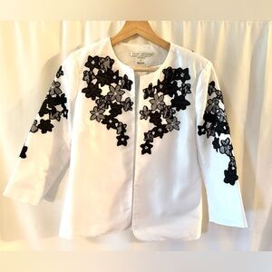 Peter Nygard White Floral Embroidered Jacket Blaze 4